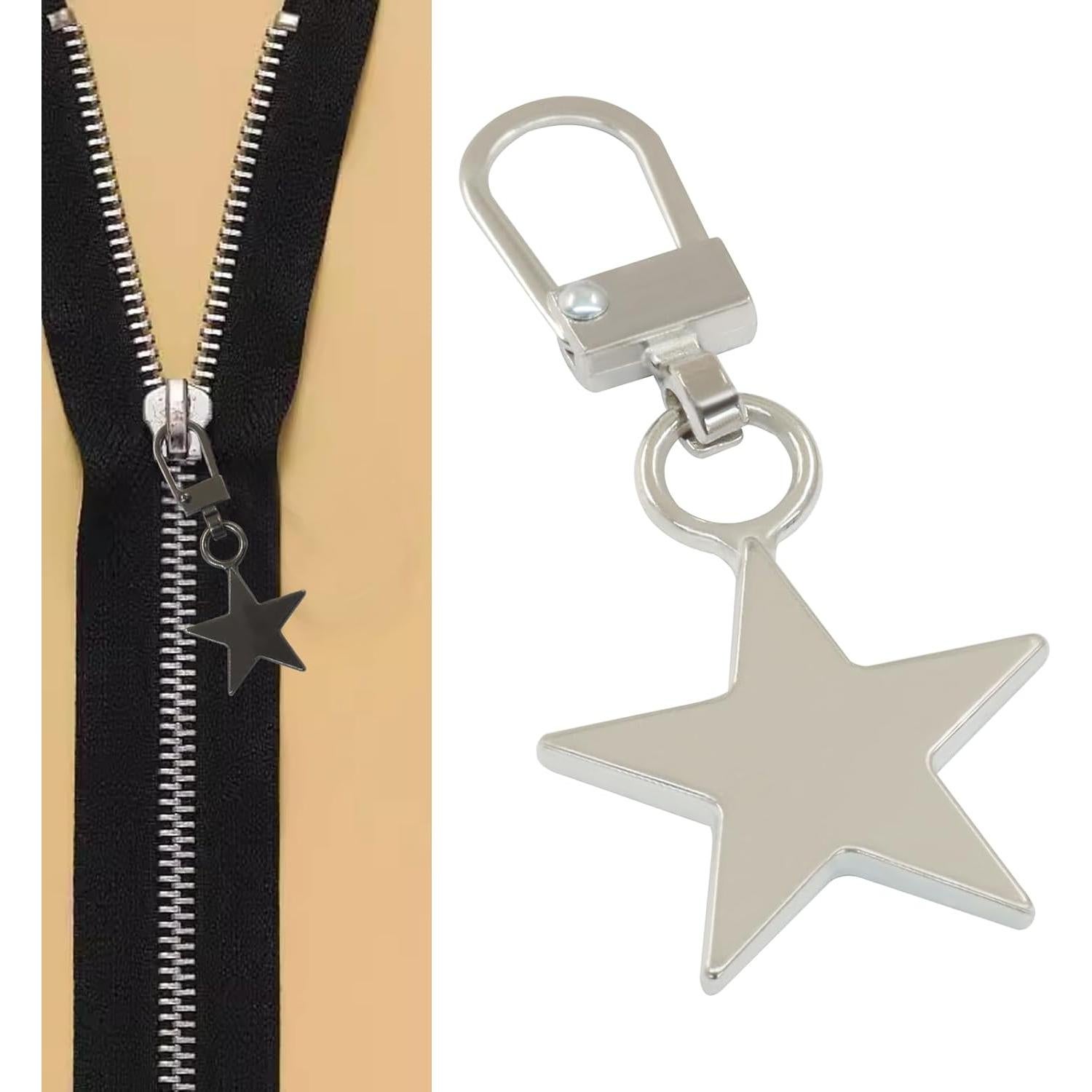 5 Tiradores de Cremallera de Metal Kemcatui Estrella Multicolor