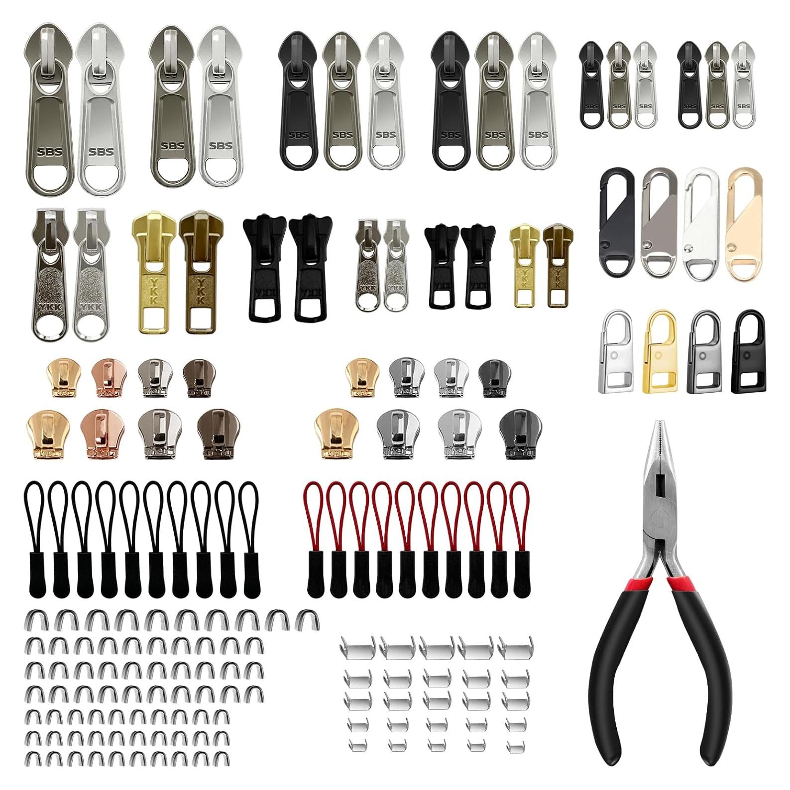 Kit de Reparación de Cremallera VICHERIA 200 Pcs - Deslizadores YKK y Universales