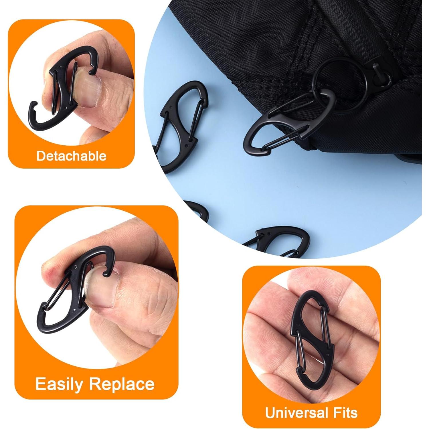 Clips Antirrobo de Cremallera Winsyison 8pcs Zinc Negro