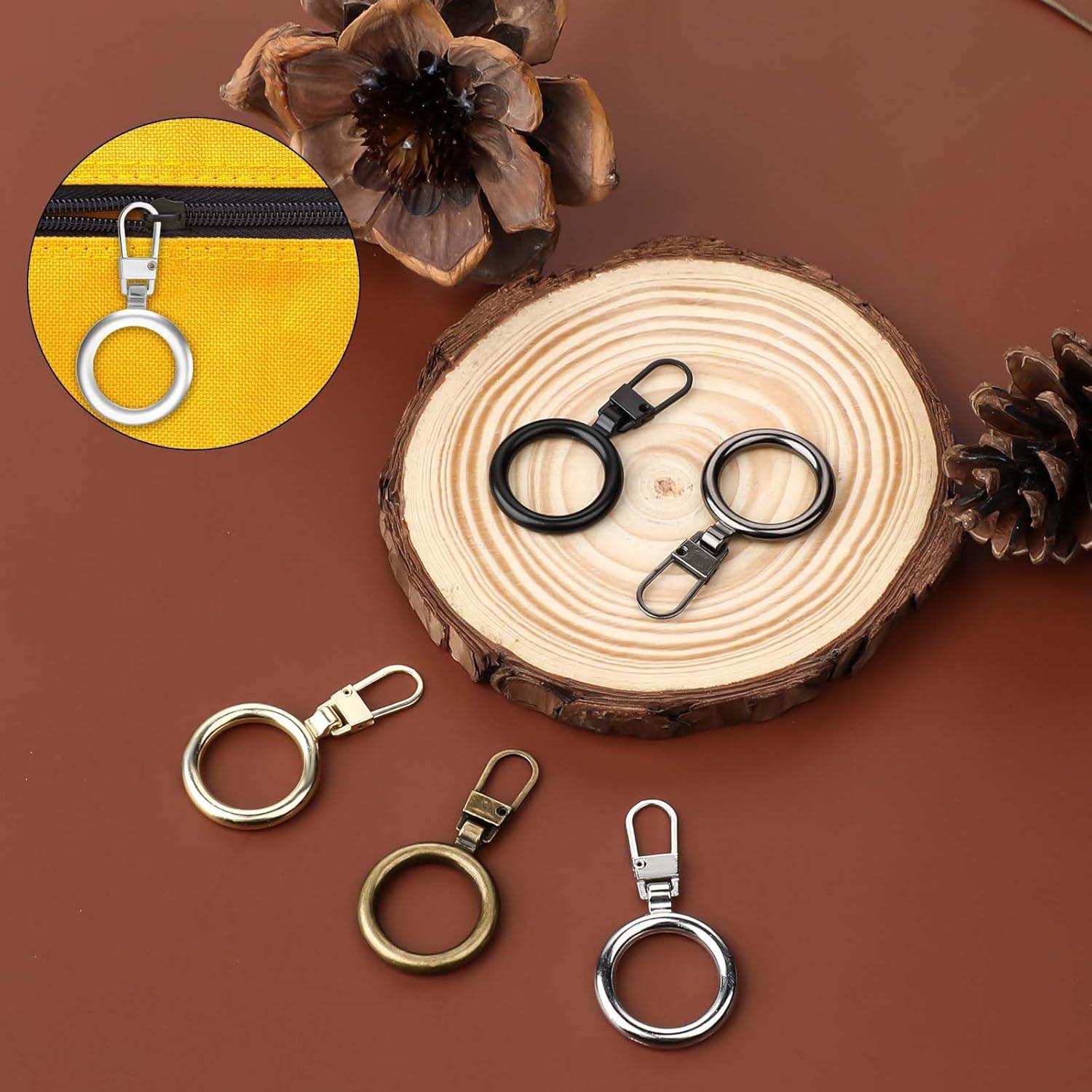 10 Tiradores de Cremallera Redondos Abeillo - 5 Colores Metal