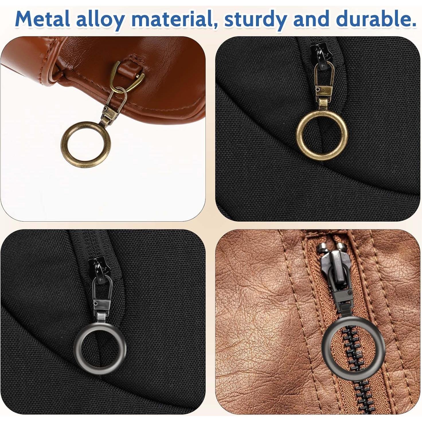 10 Tiradores de Cremallera Redondos Abeillo - 5 Colores Metal