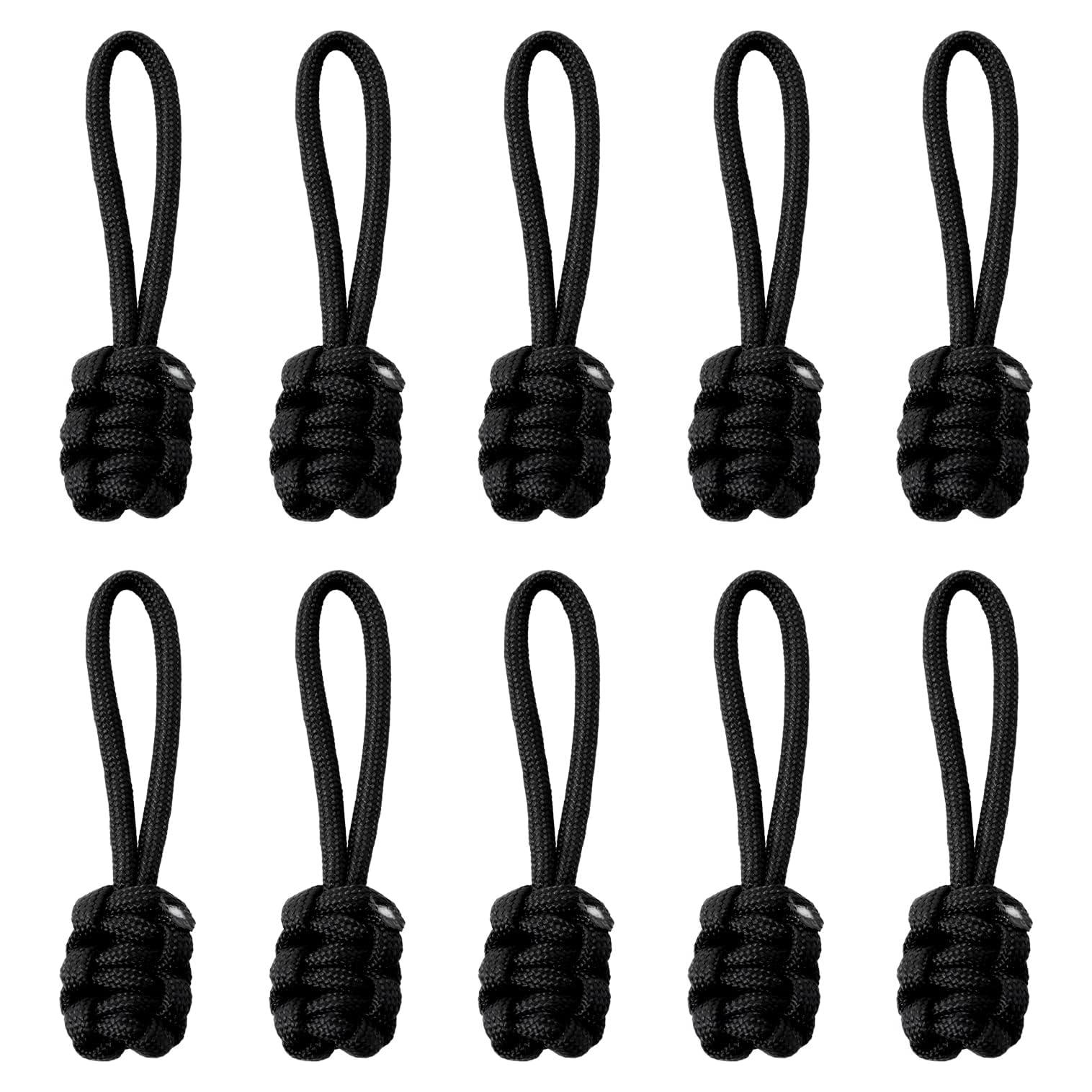 10 Tiradores de Cremallera de Nylon Tejidos Honbay - Negro