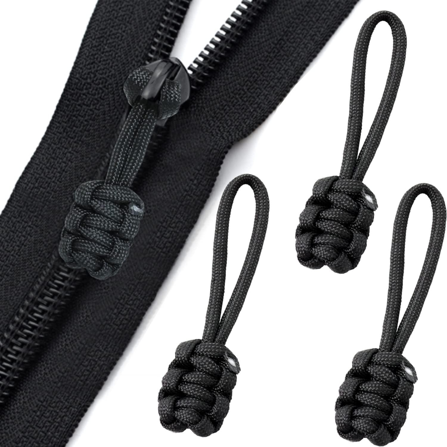 10 Tiradores de Cremallera de Nylon Tejidos Honbay - Negro