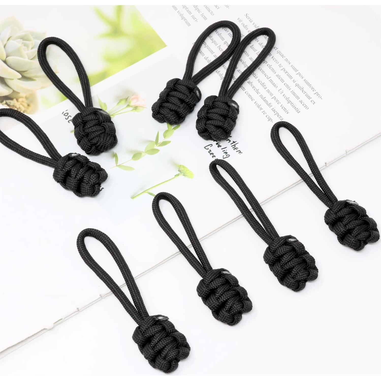 10 Tiradores de Cremallera de Nylon Tejidos Honbay - Negro