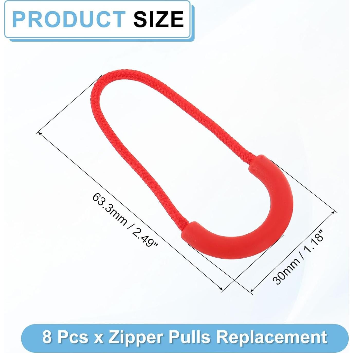 Tiradores de Cremallera uxcell 8Pcs Rojo 63.5mm Reemplazo