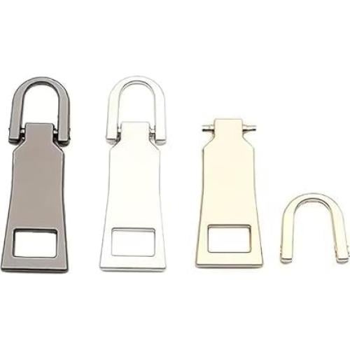 4 Reemplazos Tiradores de Cremallera Dorados Metal ZGLUZP