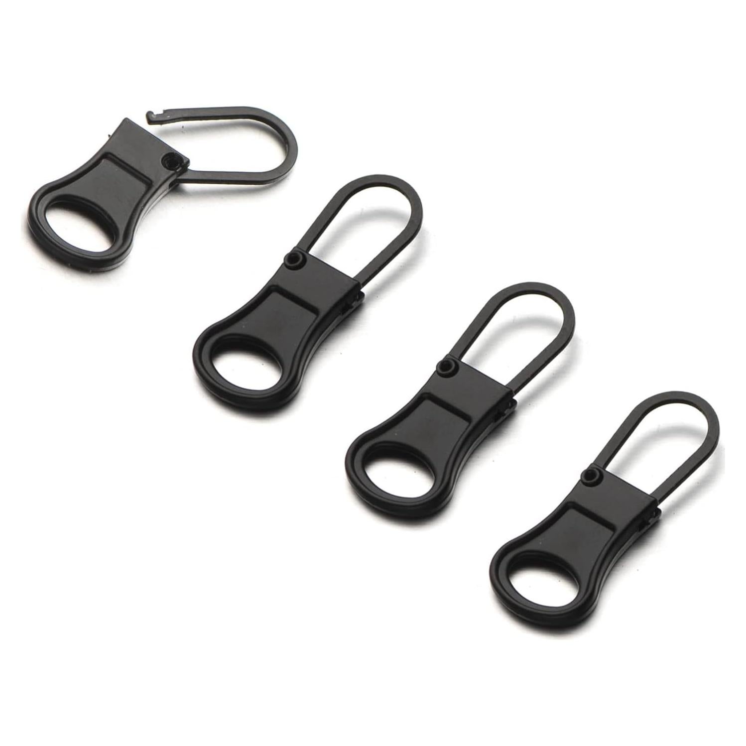 Tirador de Cremallera Desmontable Mizeer 4pcs Negro para Ropa