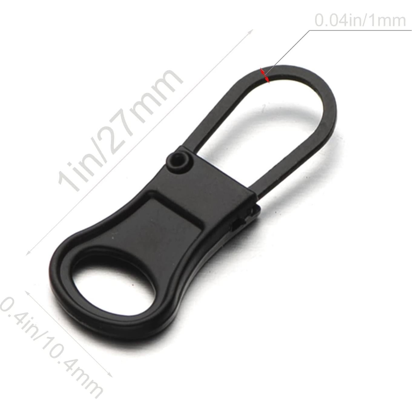 Tirador de Cremallera Desmontable Mizeer 4pcs Negro para Ropa