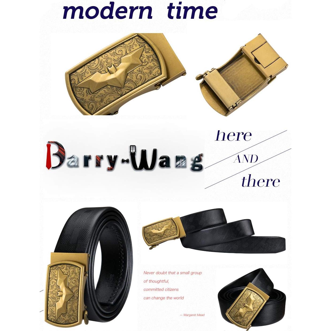 Cinturón de Ratchet Barry.Wang para Hombres Cuero 3.49 cm