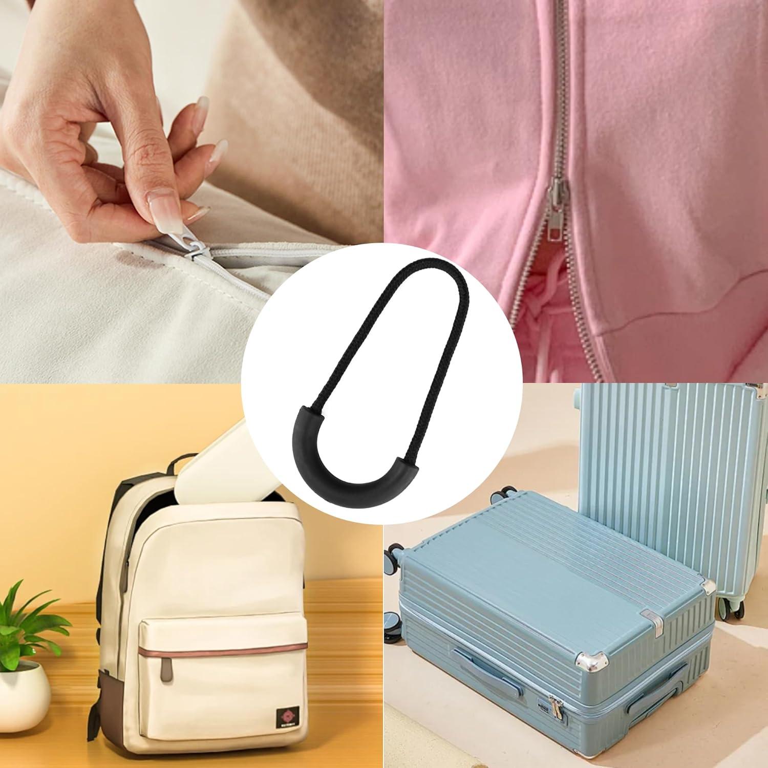 60 Tiradores de Cremallera de Nylon Negro pson en Forma de U