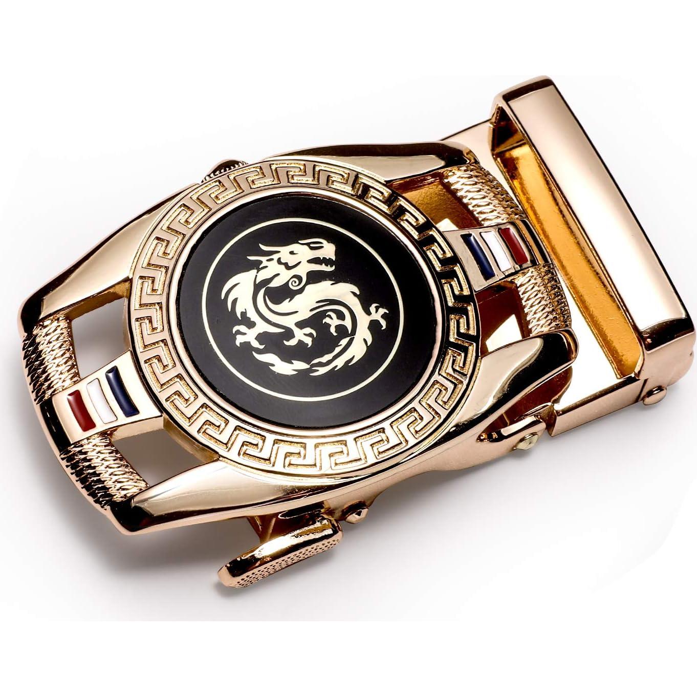 Cinturón Ratchet Barry.Wang Cuero Genuino Negro 2.86cm