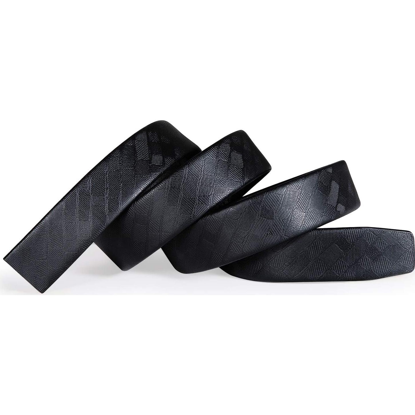 Cinturón Ratchet Barry.Wang Cuero Genuino Negro 2.86cm