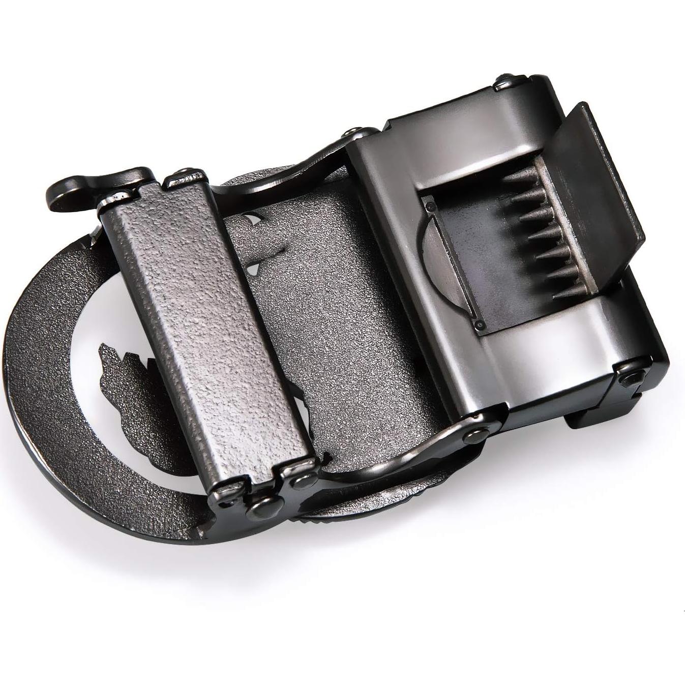 Cinturón Ratchet Barry.Wang Cuero Genuino Negro 2.86cm