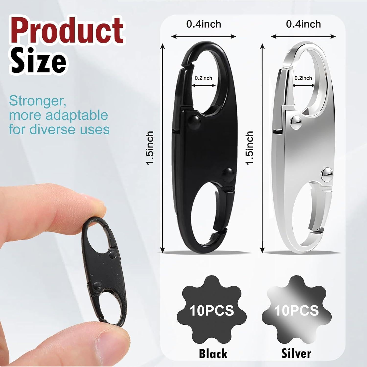 20 Clips de Cremallera Antirrobo Genérico para Mochilas y Equipaje