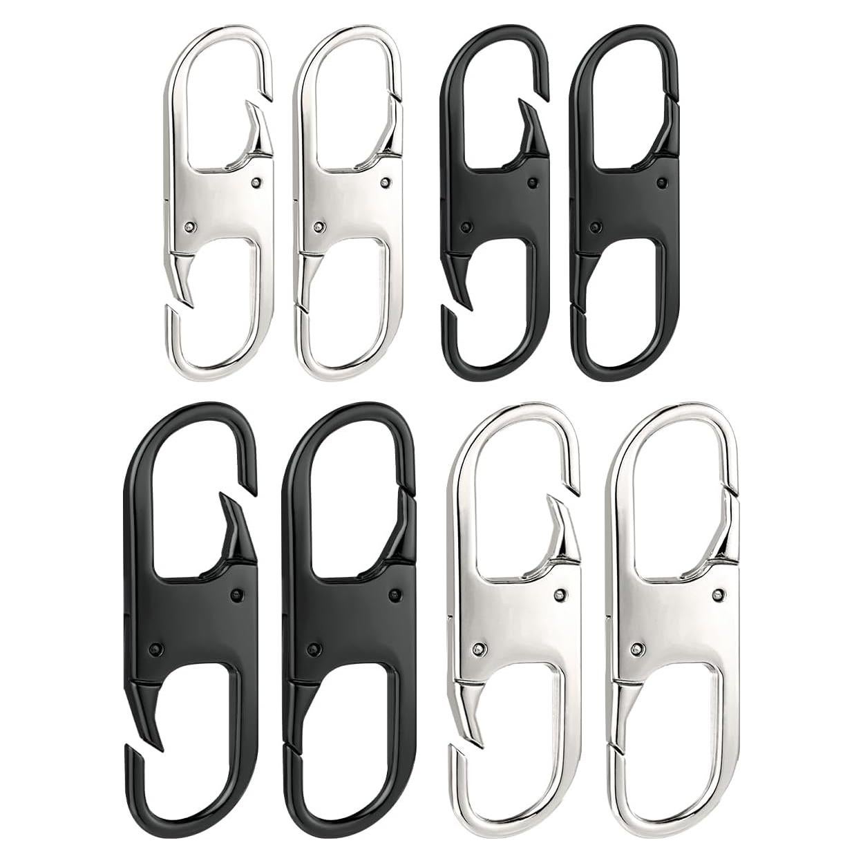 Mochila Antirrobo con Clips de Cierre Rápido 8 Piezas - Negro/Plata