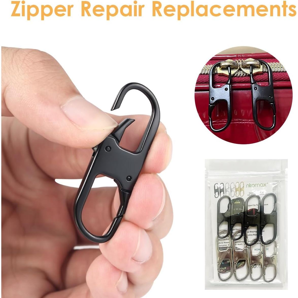 Mochila Antirrobo con Clips de Cierre Rápido 8 Piezas - Negro/Plata