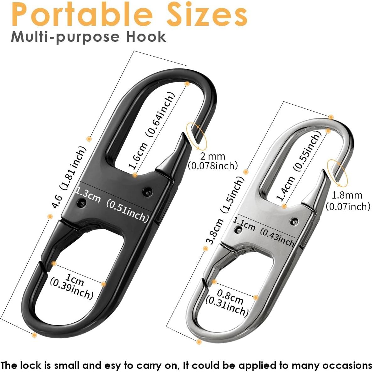 Mochila Antirrobo con Clips de Cierre Rápido 8 Piezas - Negro/Plata