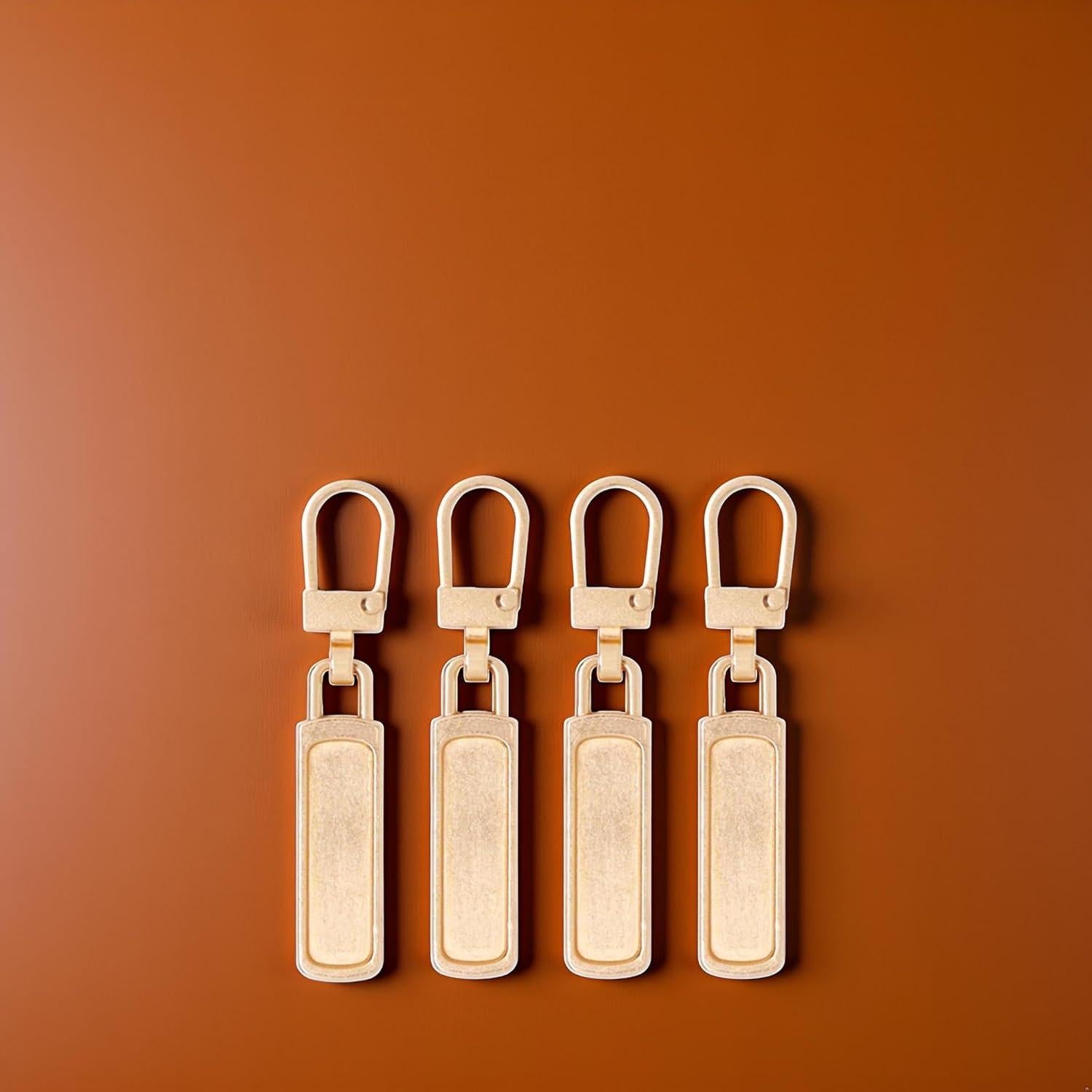 4 Tiradores de Cremallera Dorados Desmontables Qintreesify