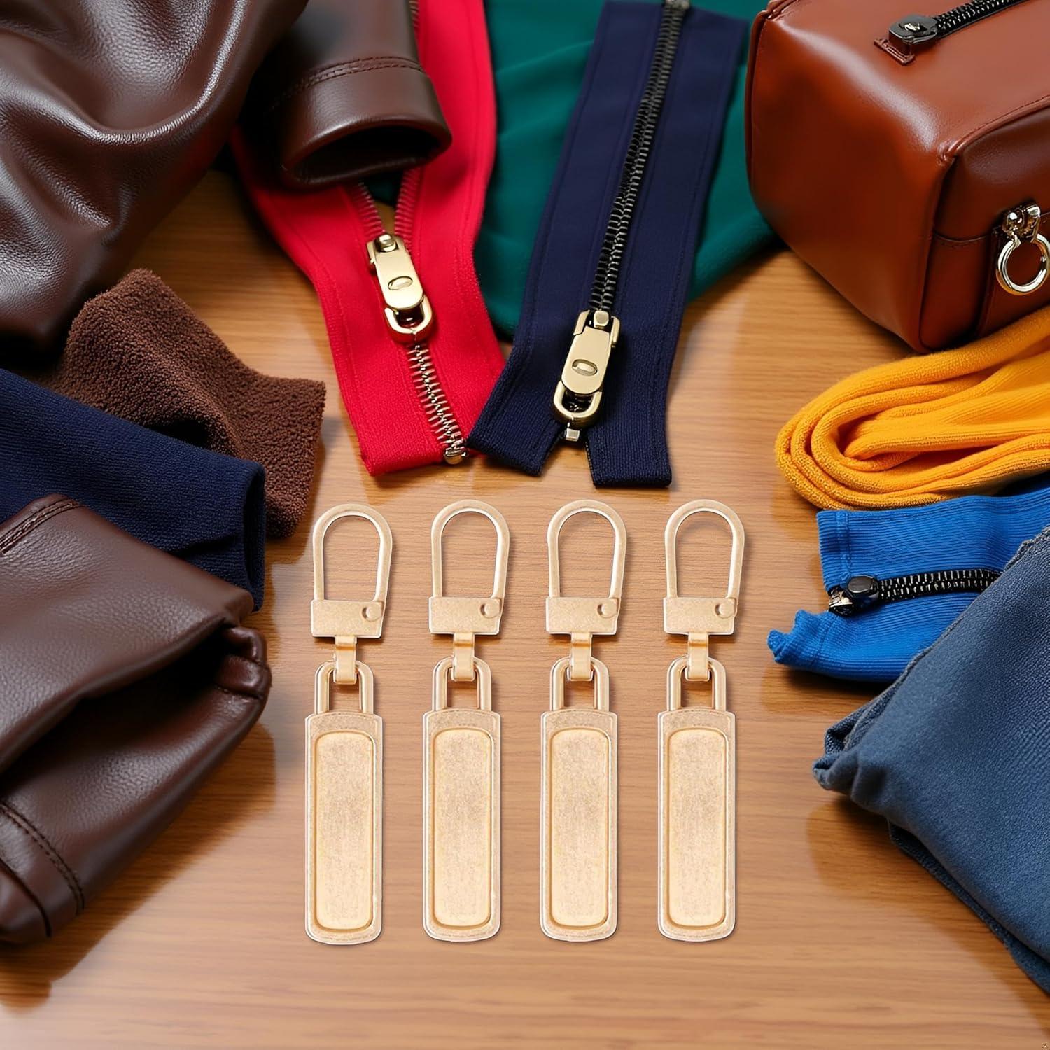 4 Tiradores de Cremallera Dorados Desmontables Qintreesify