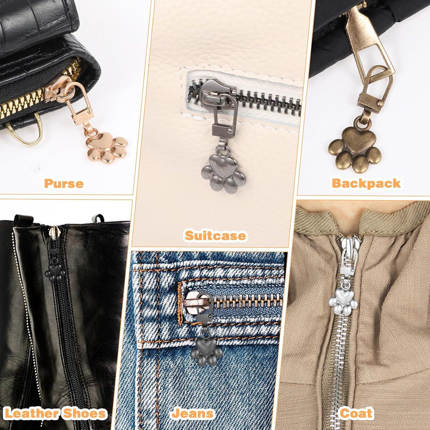 10 Tiradores de Cremallera Decorativos Oruola Patita de Perro