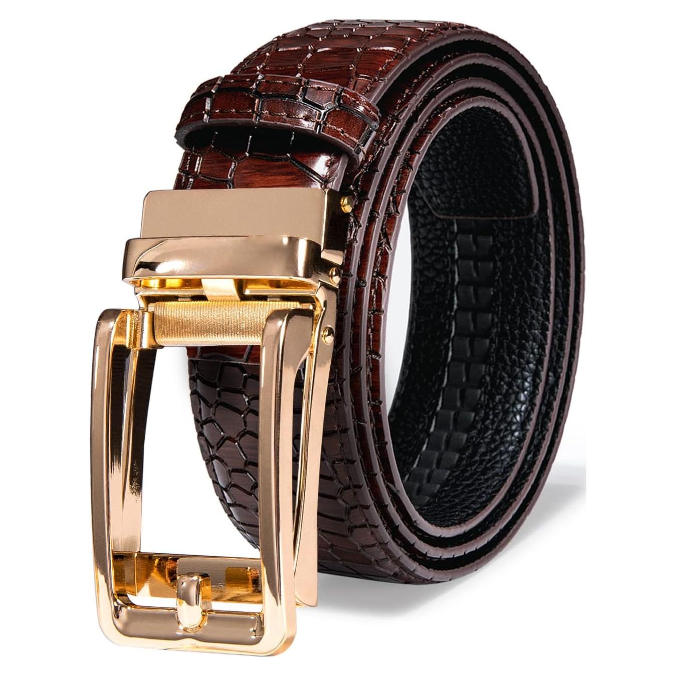 Cinturón Ratchet Barry.Wang Cuero Genuino Ajustable 2.86cm