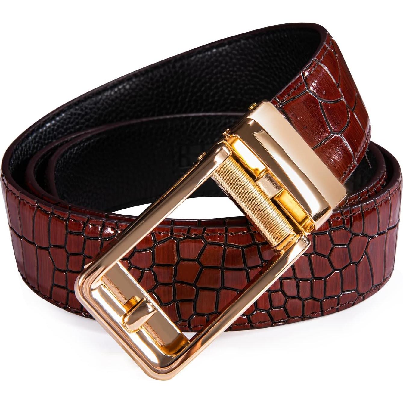 Cinturón Ratchet Barry.Wang Cuero Genuino Ajustable 2.86cm