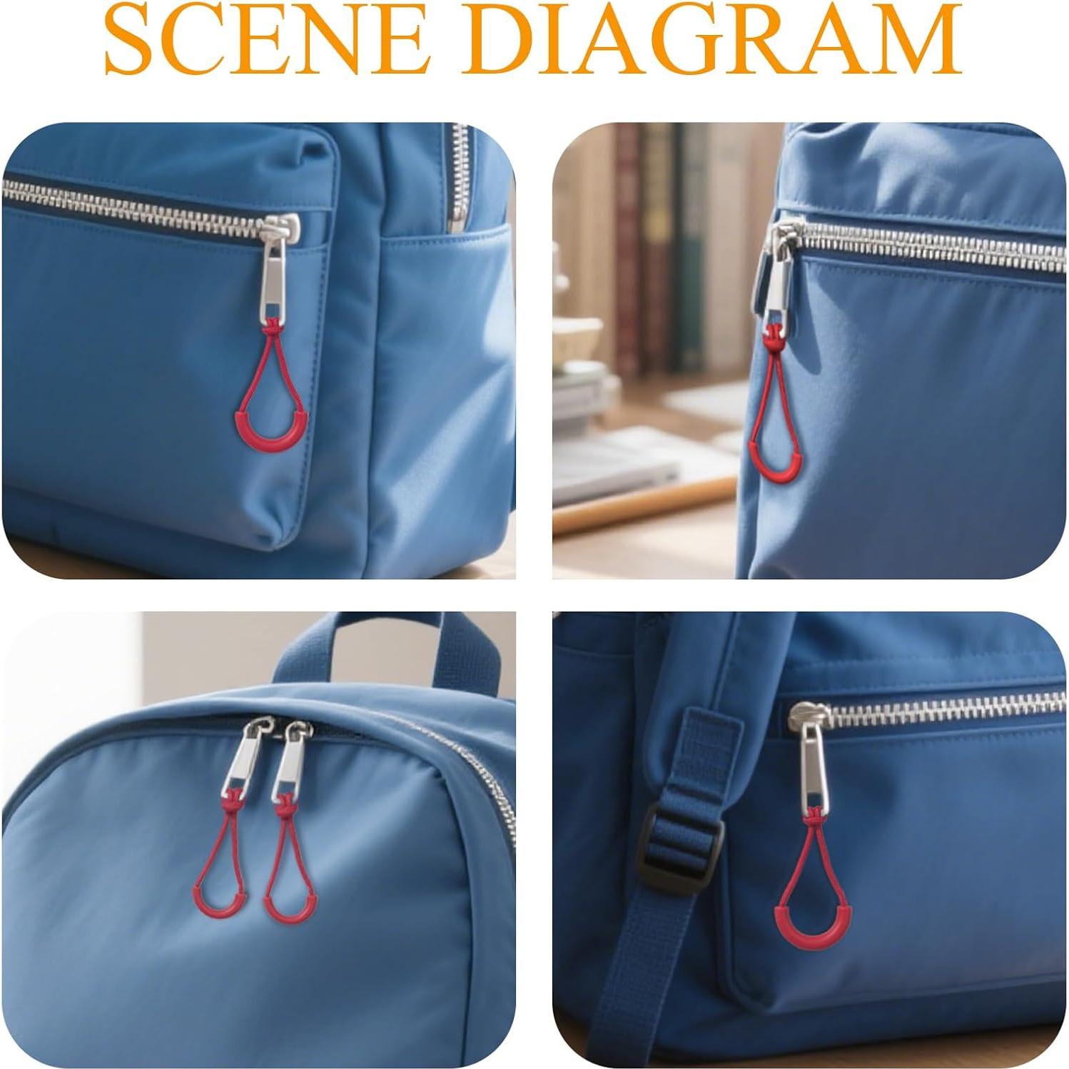 100 Tiradores de Cremallera Renashed en 10 Colores para Mochilas