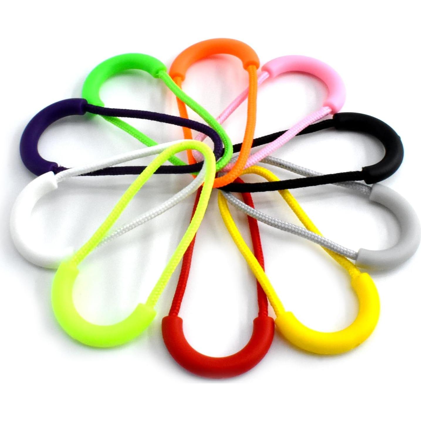 100 Tiradores de Cremallera Renashed en 10 Colores para Mochilas