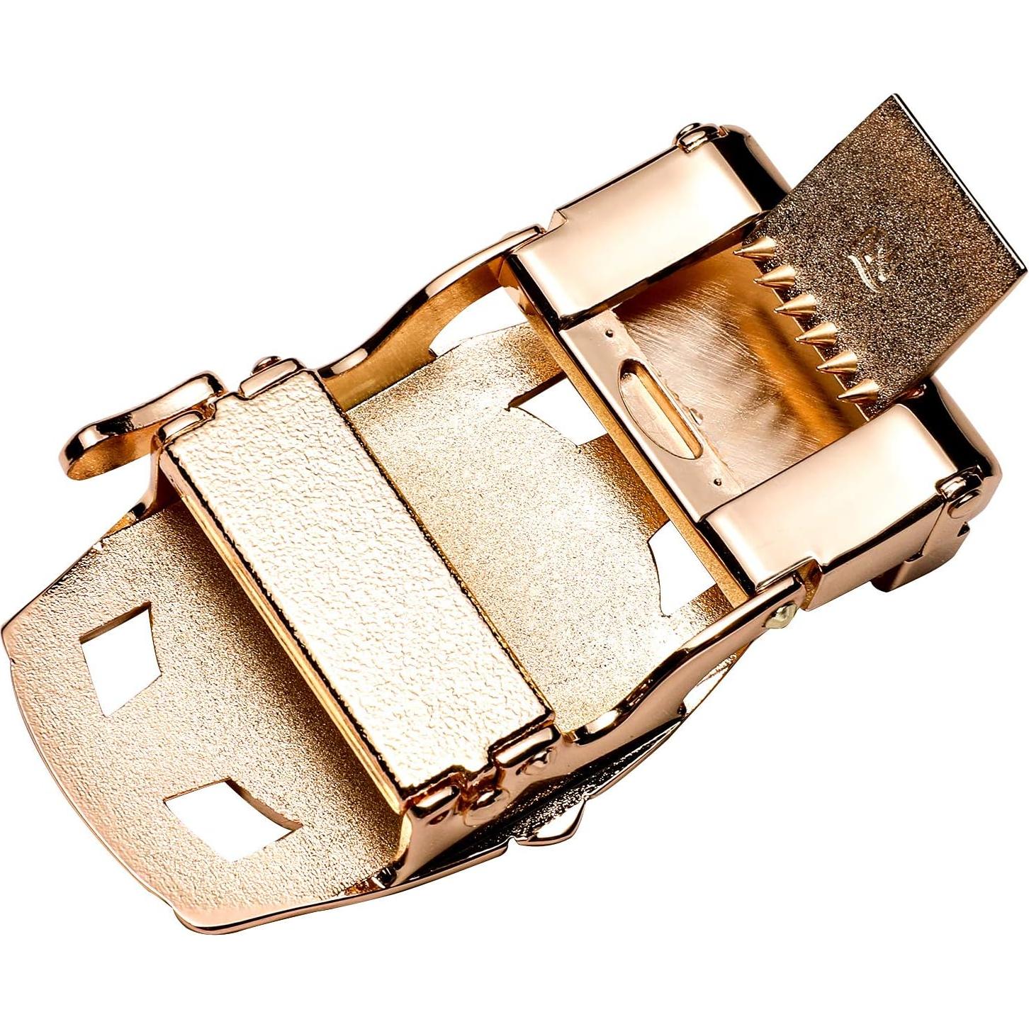 Cinturón Ratchet Barry.Wang Cuero Genuino Negro 2.86cm