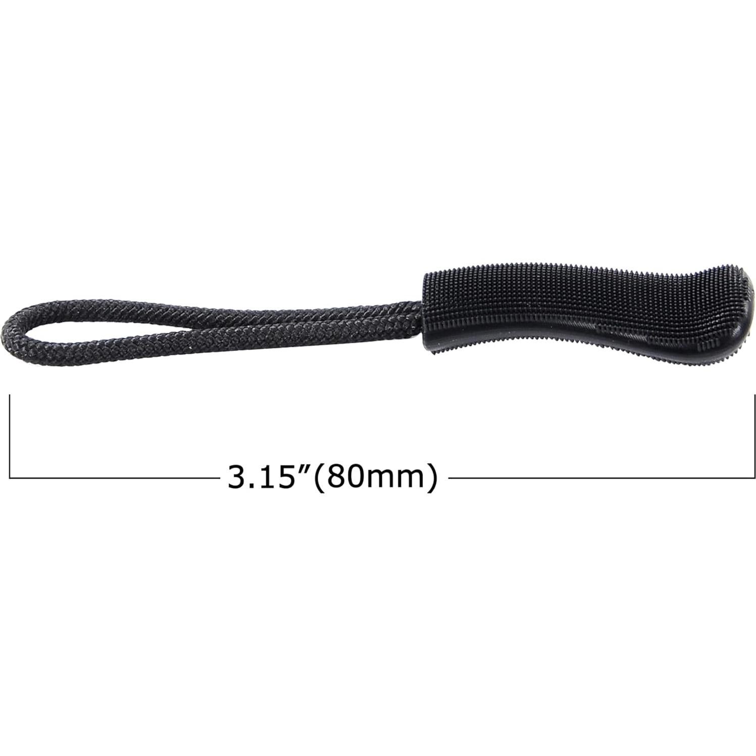 Tiradores de Cremallera Wisdompro 12 Pcs Negro Antideslizante