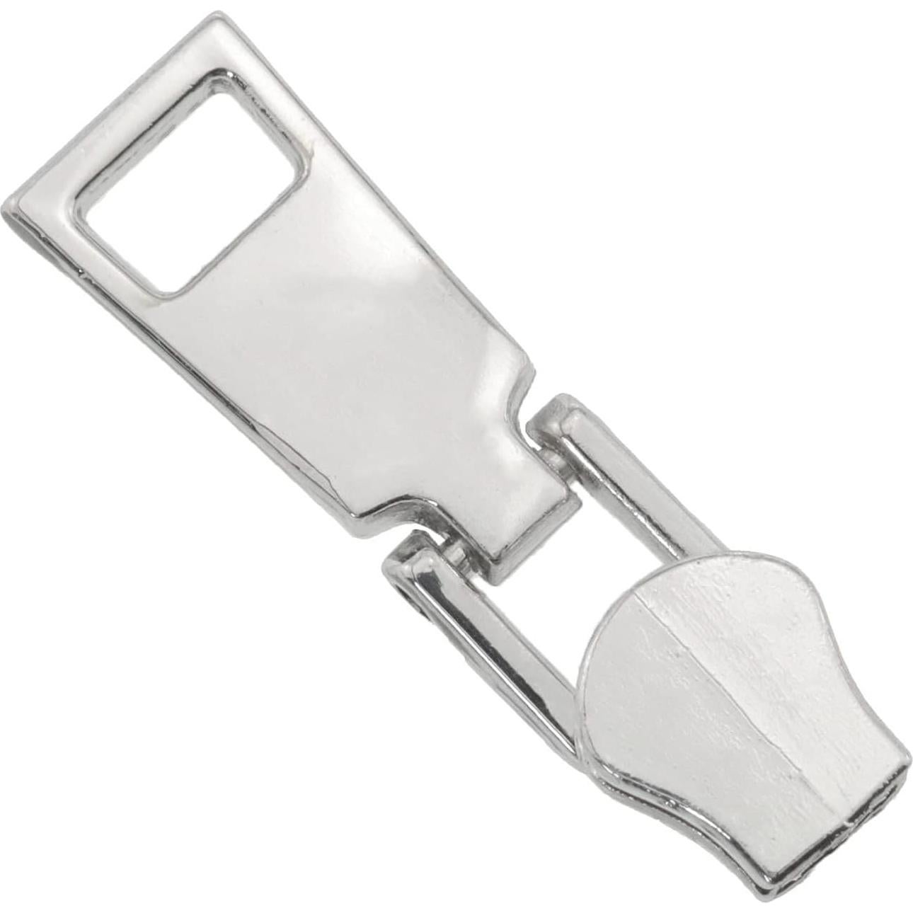 Kit de 10 Tiradores de Cremallera Metal Plateado CZQC