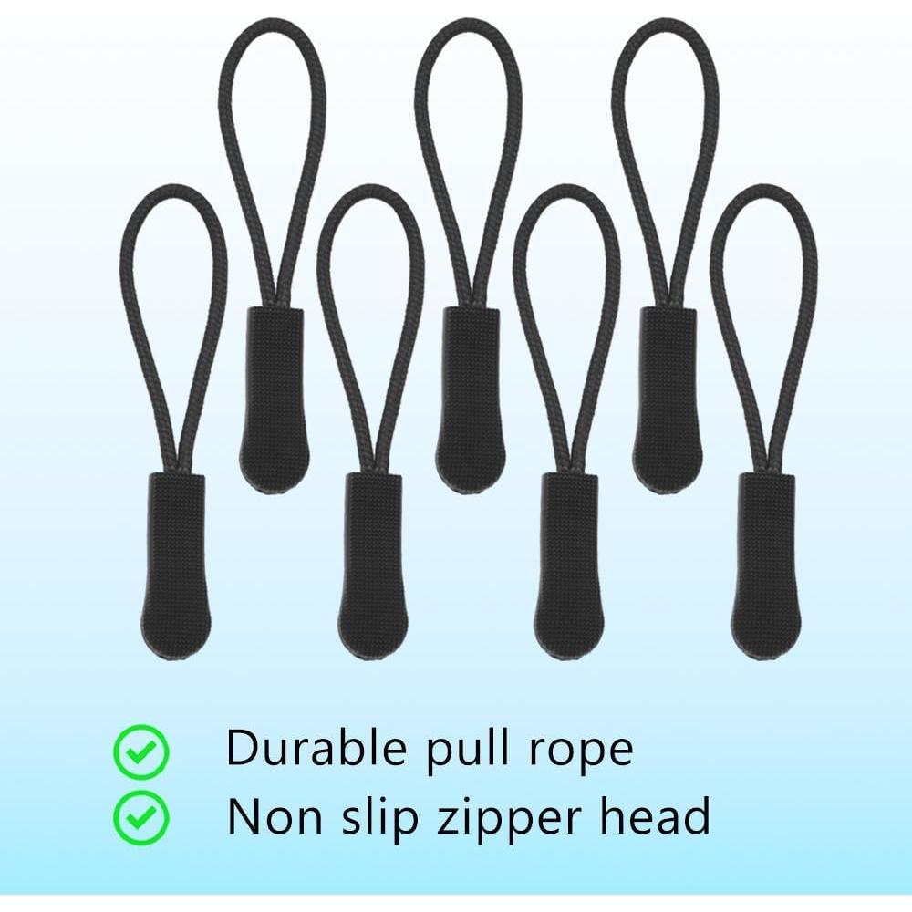 Tiradores de Cremallera Hocansen 50 Pcs 66mm Negro Antideslizante