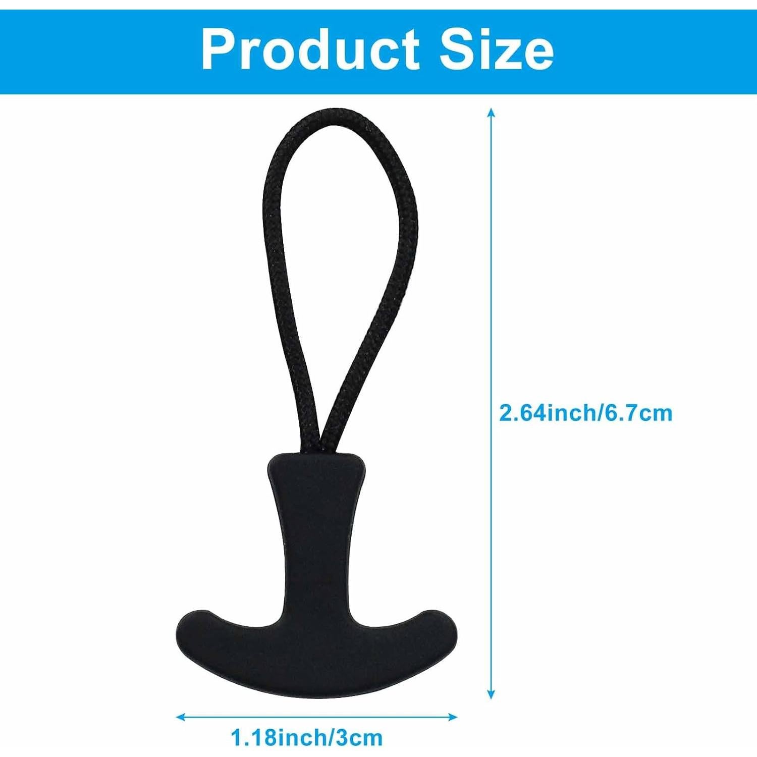 Tiradores de Cremallera Kemcatui 20pcs Nylon Negro TY2024