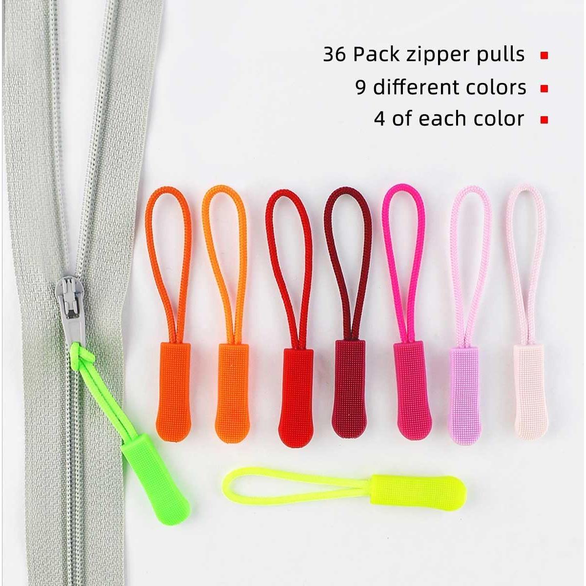 Paquete de 36 Tiradores de Cremallera Reemplazo Yuntop - 9 Colores