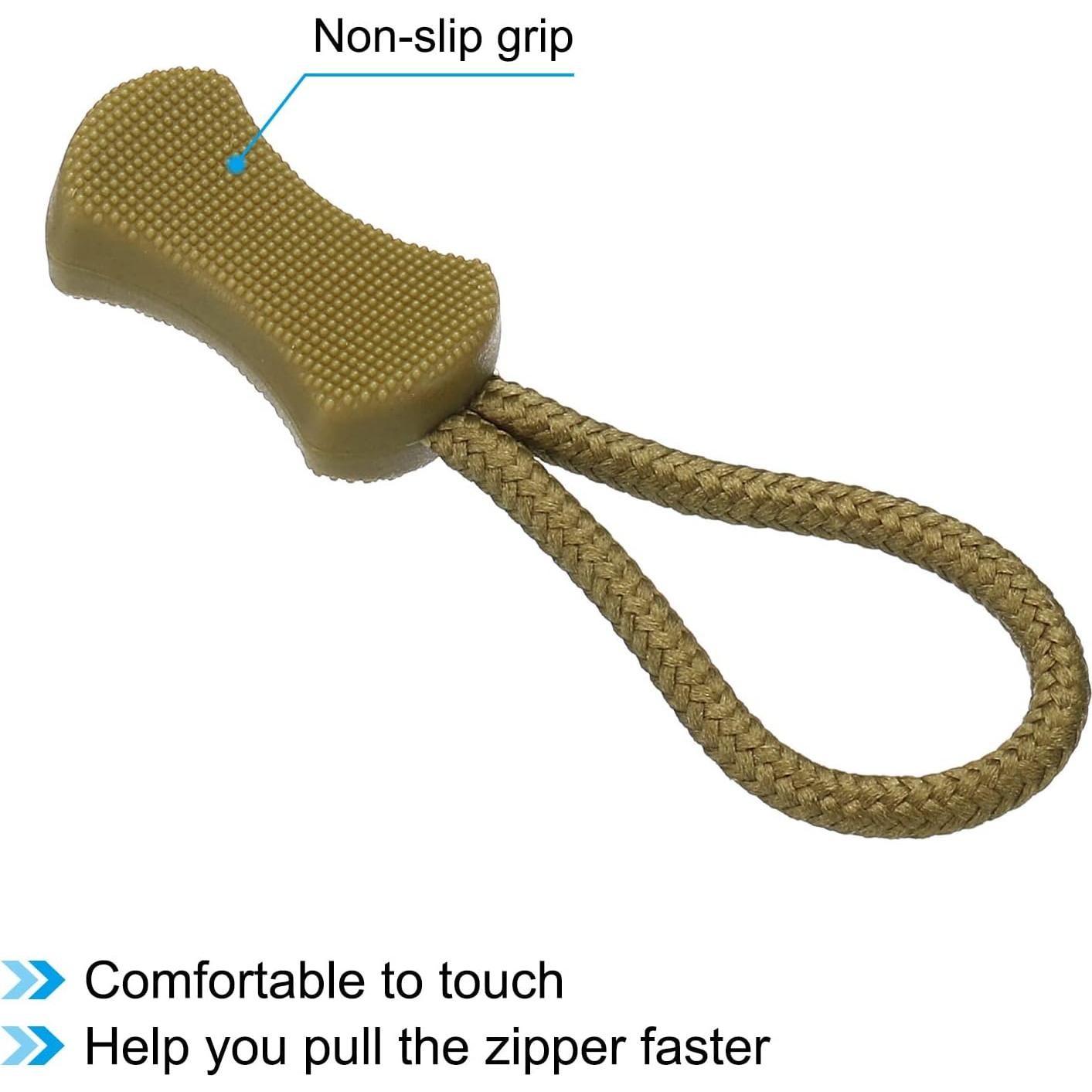 Tiradores de Cremallera PATIKIL 20 Piezas Caqui Antideslizante