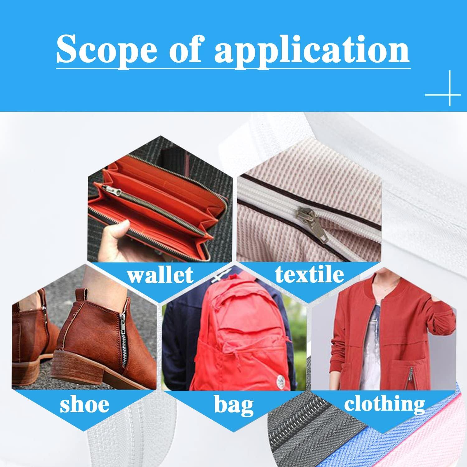 50 Deslizadores de Cremallera Sawoake #5 Metal Plateado Nylon