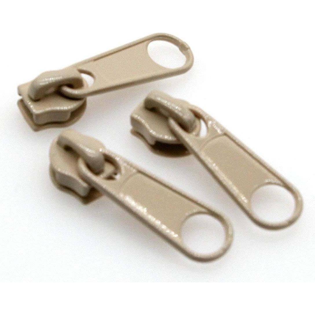Cremallera de Nylon Beige Leekayer 10 Yardas + 25 Deslizadores