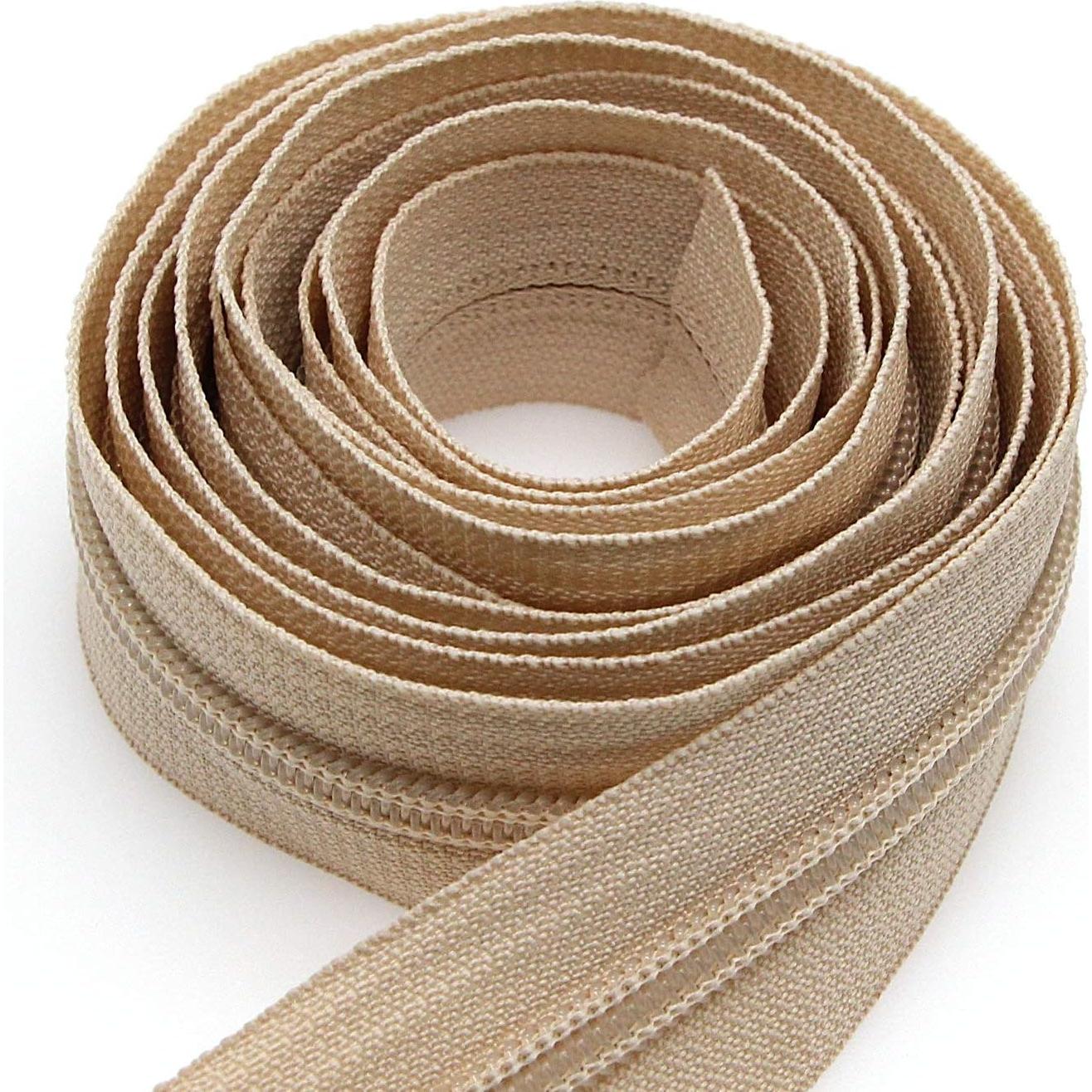 Cremallera de Nylon Beige Leekayer 10 Yardas + 25 Deslizadores