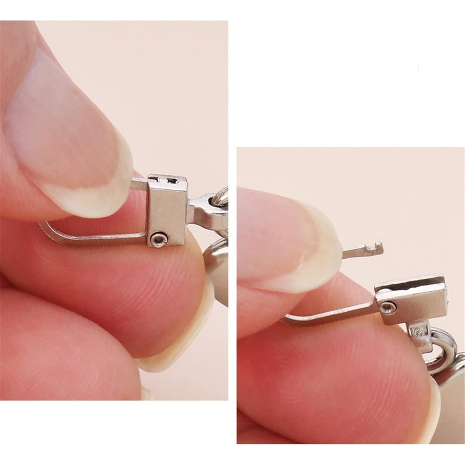 5 Tiradores de Cremallera Corazón Plateados Galepromot