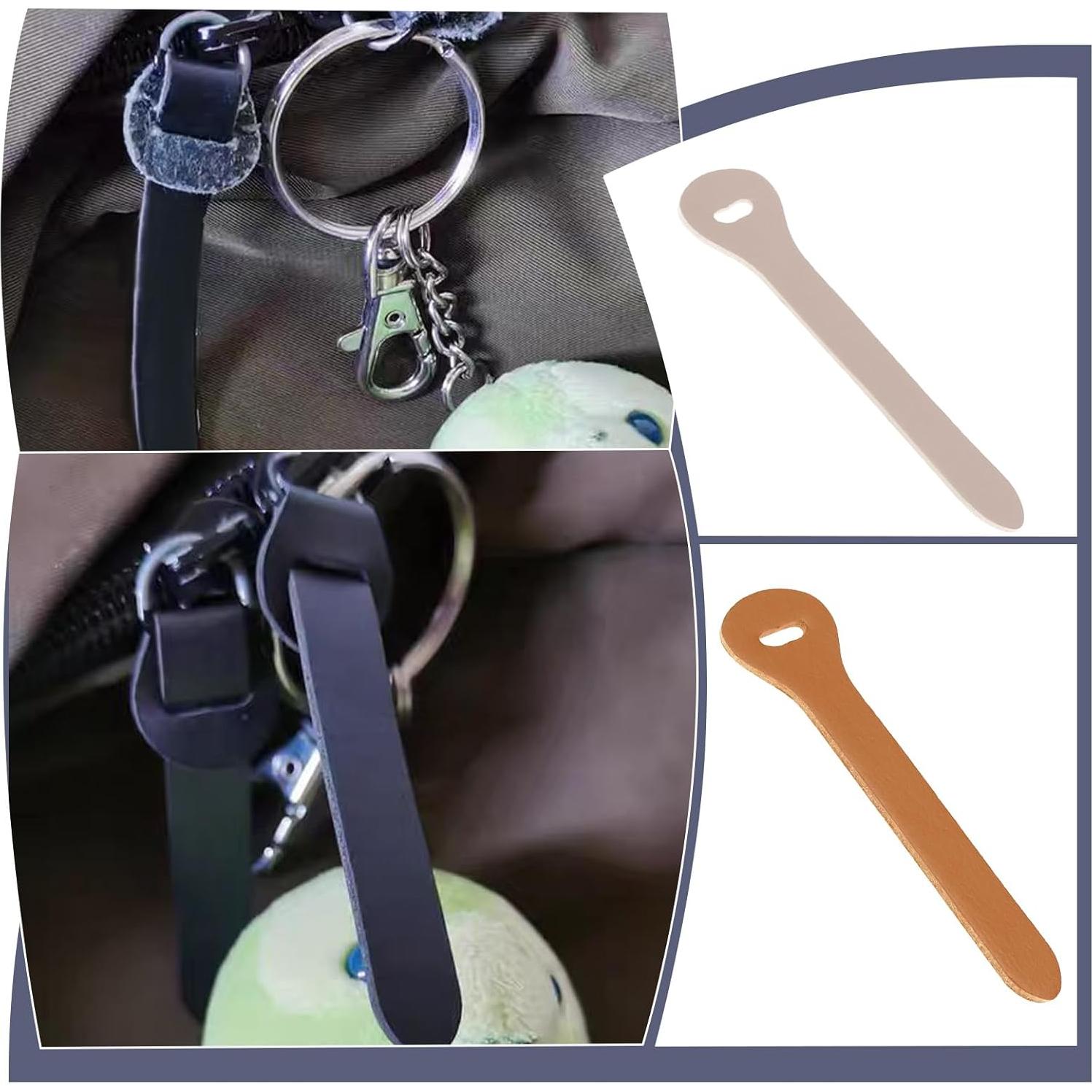 15 Tiradores de Cremallera de Cuero Genuino SG Store 70x17mm