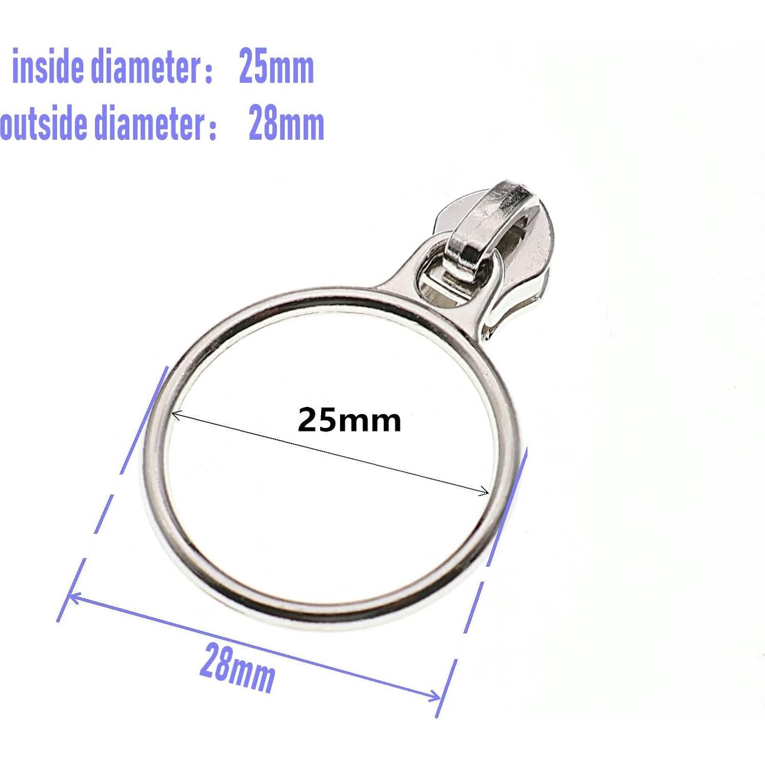 Tiradores de Anillo Leekayer 30PCS Cromo Plateado #5 para Cremalleras