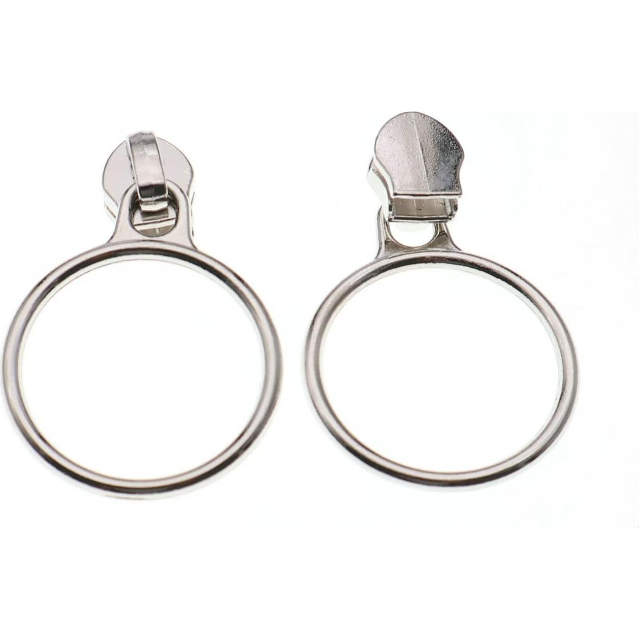 Tiradores de Anillo Leekayer 30PCS Cromo Plateado #5 para Cremalleras