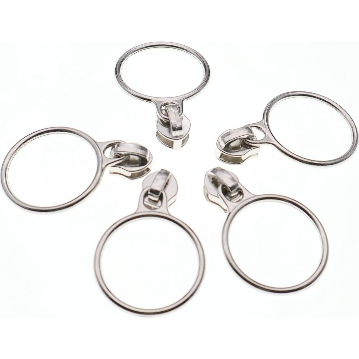 Tiradores de Anillo Leekayer 30PCS Cromo Plateado #5 para Cremalleras