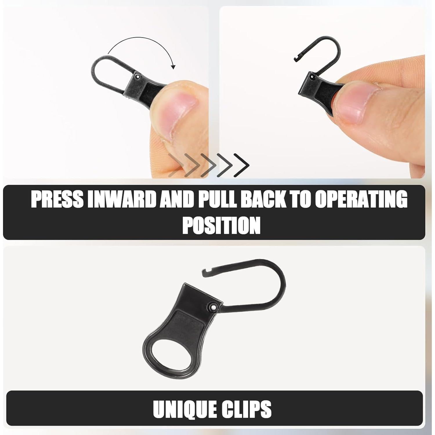 5 Tiradores de Cremallera Desmontables NQEUEPN Metal Gris