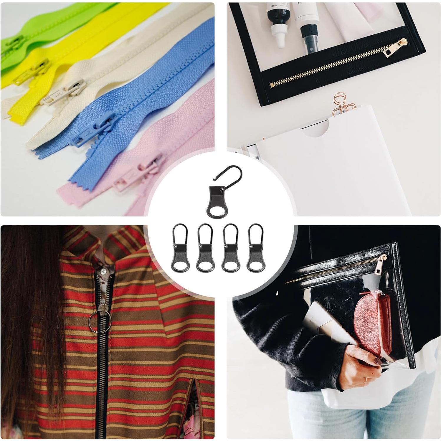 5 Tiradores de Cremallera Desmontables NQEUEPN Metal Gris