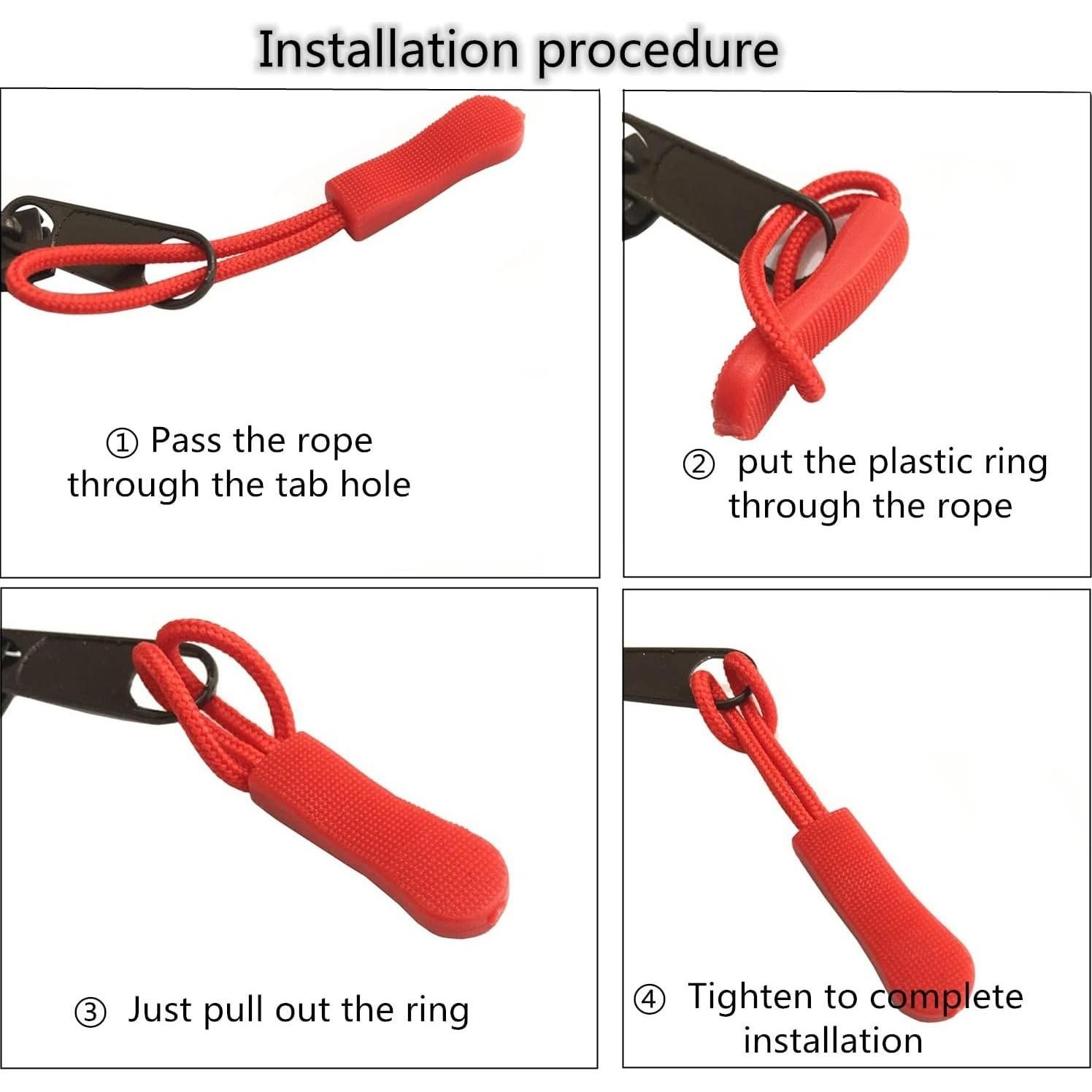 20 Tiradores de Cremallera Nylon Morado Fbshicung 6.5cm