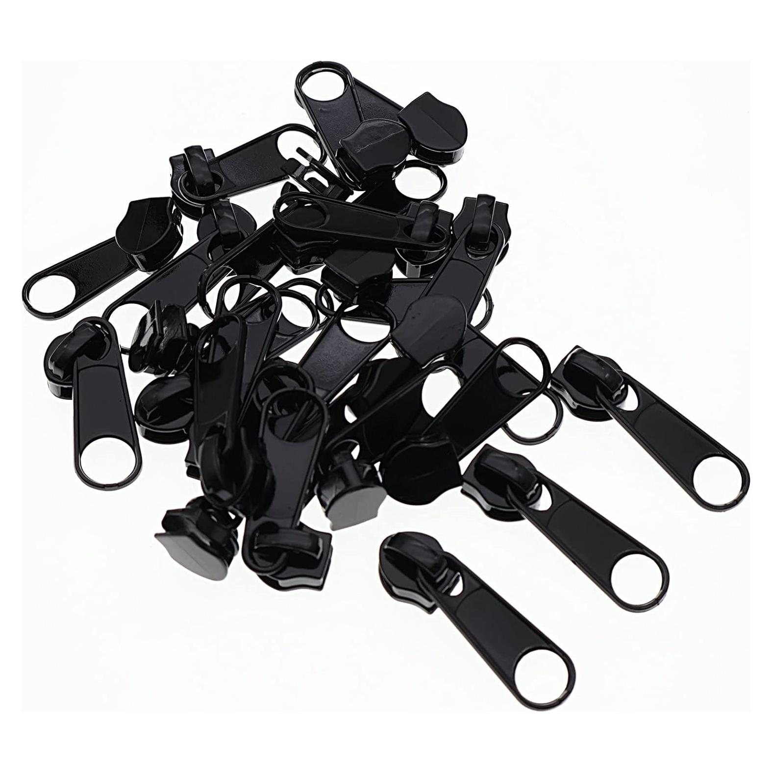 Tiradores de Cremallera Leekayer 50PCS #5 Negro Metal