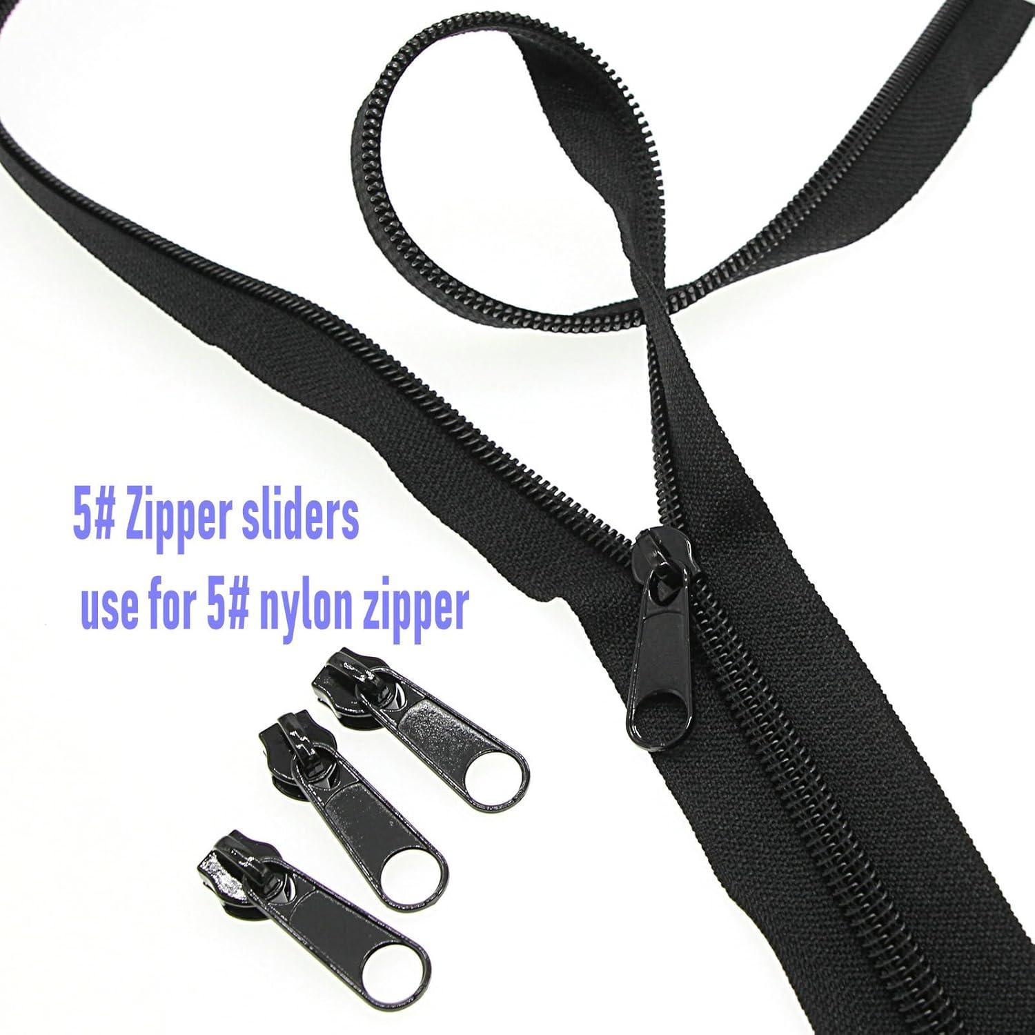 Tiradores de Cremallera Leekayer 50PCS #5 Negro Metal