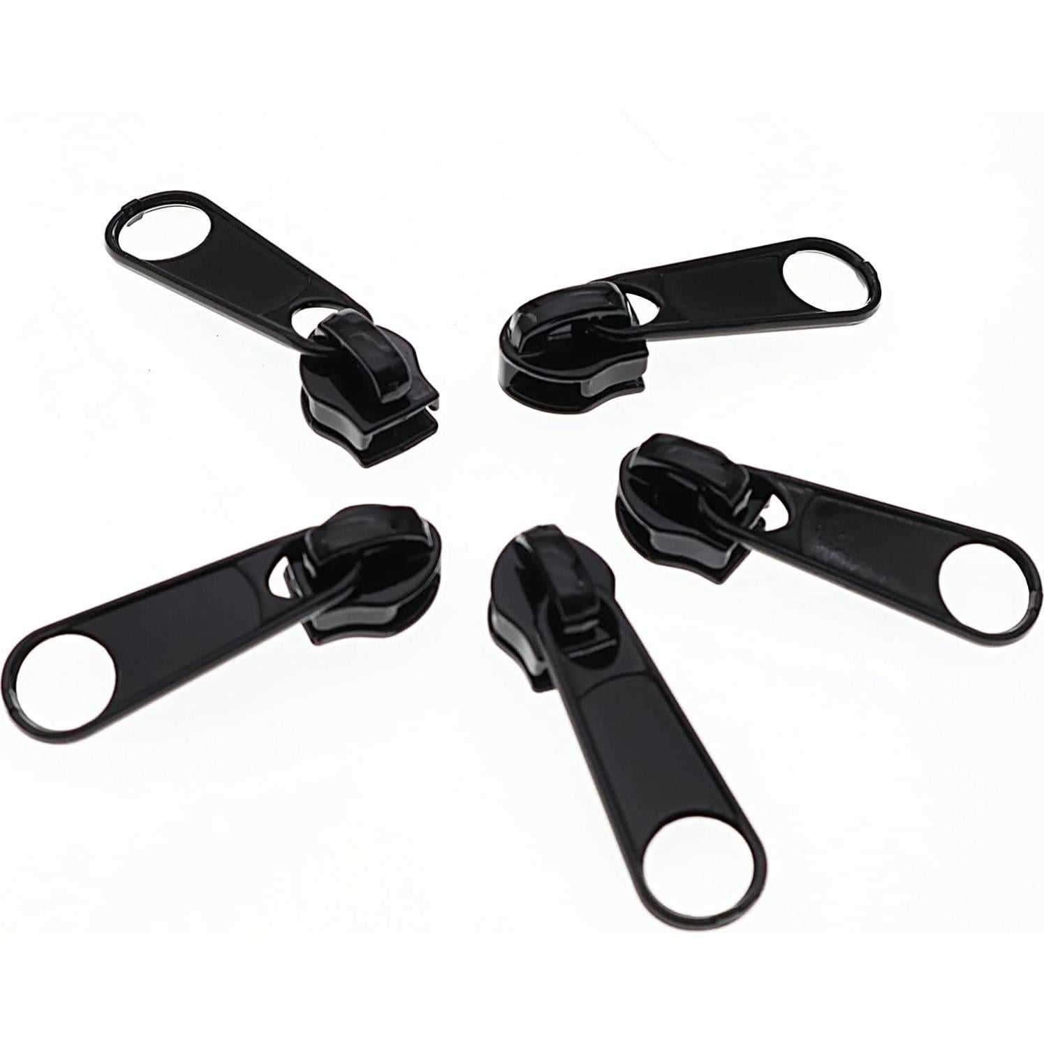 Tiradores de Cremallera Leekayer 50PCS #5 Negro Metal