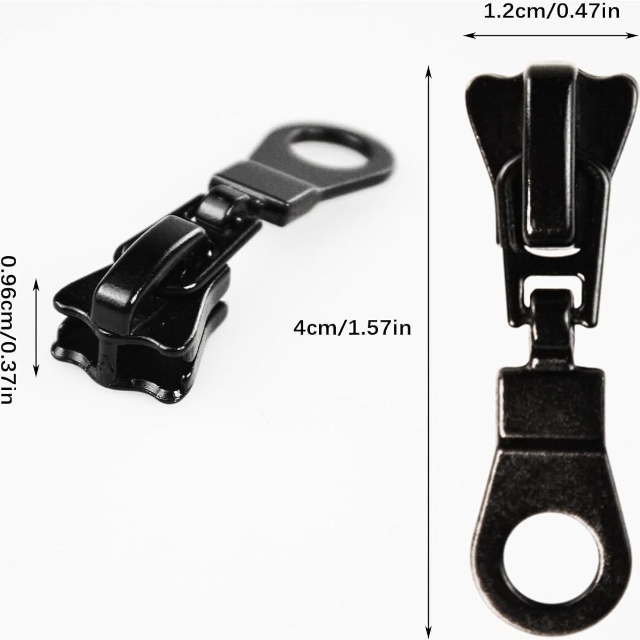 30 Piezas Tiradores de Cremallera #5 Metal Zinc Negro DIY